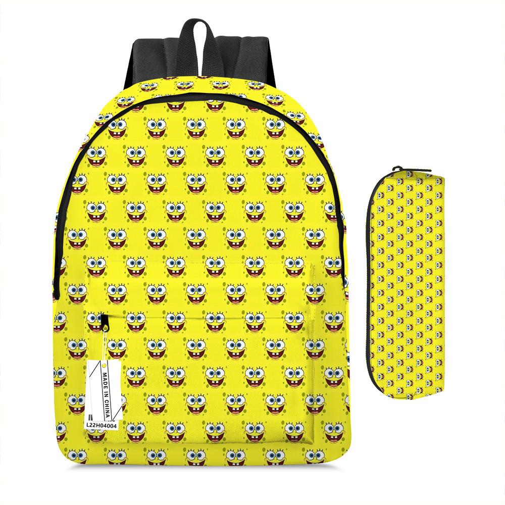 Spongebob Squarepants Children'S School Bag Male And Female Students Backpack Kindergarten Cute Cartoon Backpack Pencil Bag