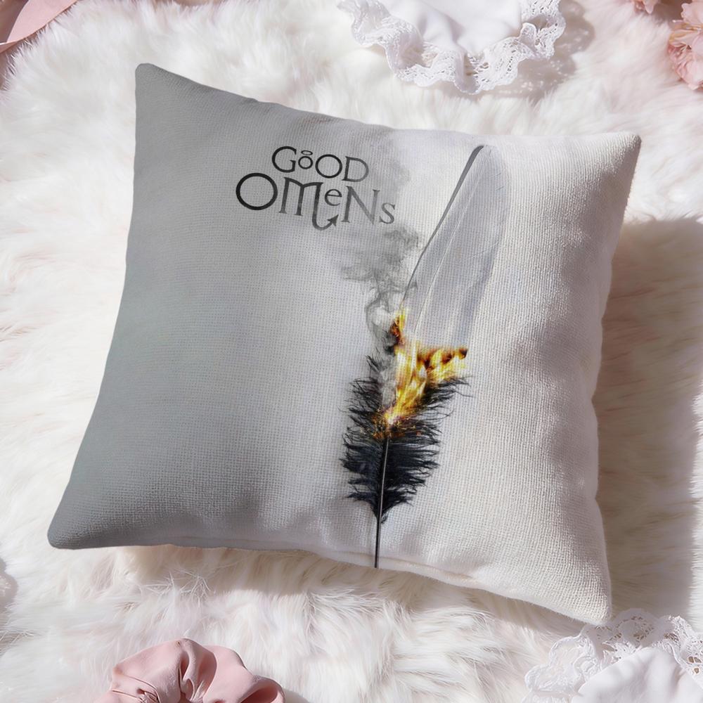 Tv G-Good Omens Cushion Cover Premium Comfort Reversible Pillow Cove -Two in One Design for Any Room & Car Interior
