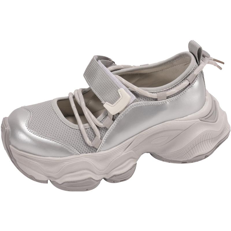 

Сетчатые женские кроссовки на платформе, повседневные балетки, спортивная обувь, лето 2025, брендовые дышащие кроссовки для бега, сандалии, для хайкинга 40 серебряный