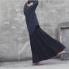 Women Cotton Linen Elastice Waist Floor Length Autumn Pleated Casual Long Skirts