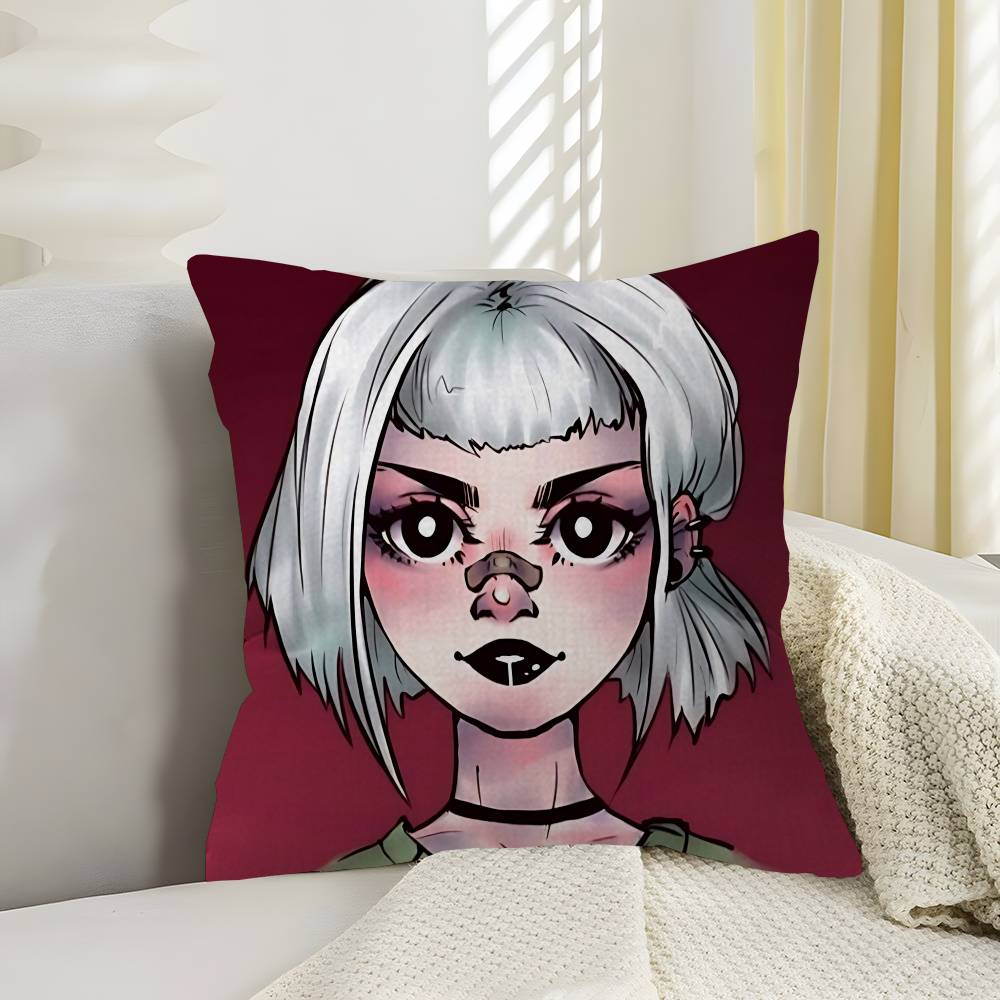 P-Poshlaya M-Molly Band Pillow Covers Cartoon Sofa Decorative Home Double-sided Printing Short Plush Cute Cushion Cover