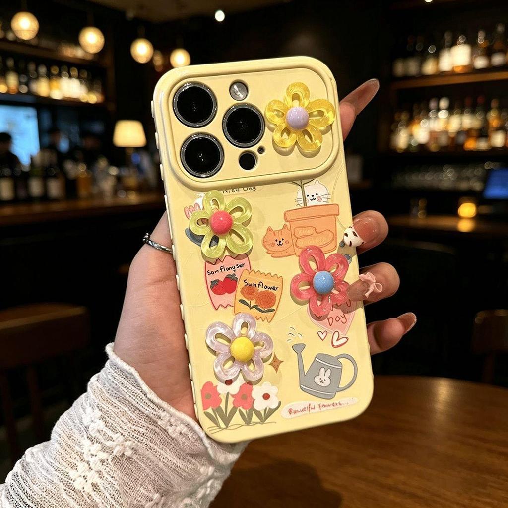 Fashionable 3D Floral Phone Case for Apple 17/16/15 Pro/Pro Max