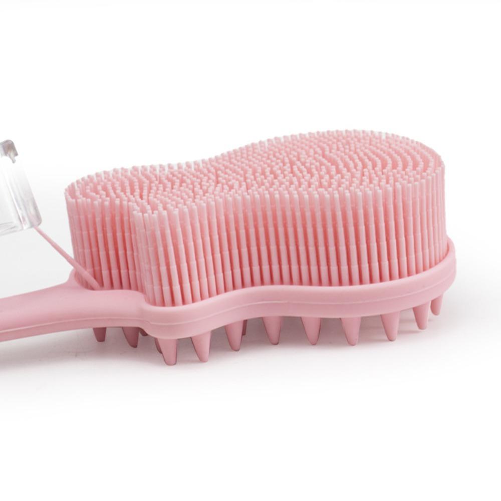 Lightweight Silicone Shower Brush Long Handle Exfoliating Brush Durable Bath Brush  Bathroom