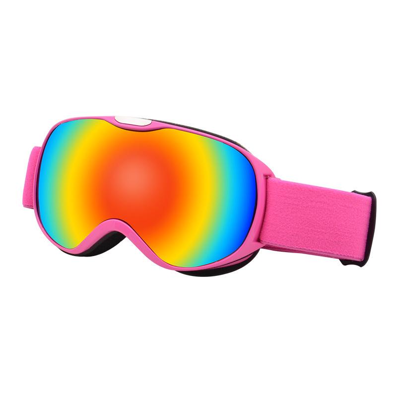 Clearance Sale: New Double-Layer Spherical Children s Ski Goggles, Anti-Fog, UV-Protective, Windproof розовый