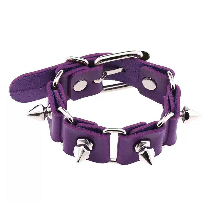 Fashion Spike Bracelet Punk Faux Leather Bracelets Goth Girl Bangle Studded Rock Wristband For Women Men Jewelry