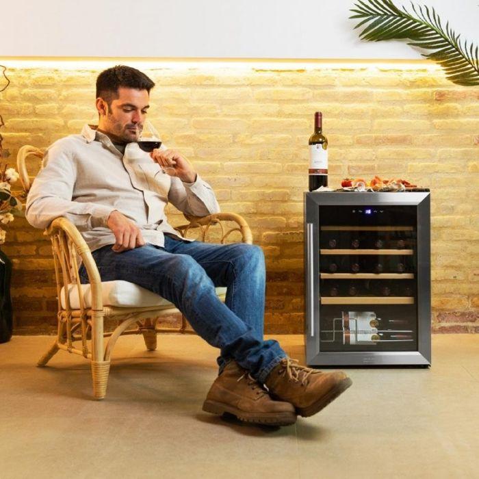 Wine Cellar - CECOTEC - Bolero GrandSommelier 2050 - 20 Bottles - Stainless Steel - Silent