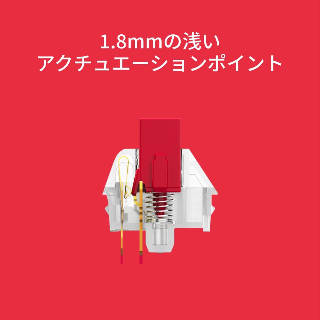 HyperX Mechanical Keyboard Switches, Linear Red, 5-Pin, 1.8mm Actuation Point, 4mm Stroke, 40g Force, Pre-Lubricated, 2-Year Manufacturer's Warranty