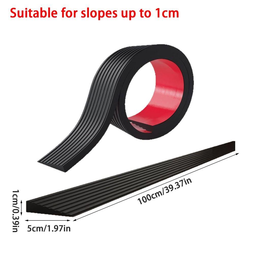 New 1M Doorway Threshold Ramp PVC Wear-resistant Rubber Ramp Striped Self-adhesive Stair Anti Slip Tape