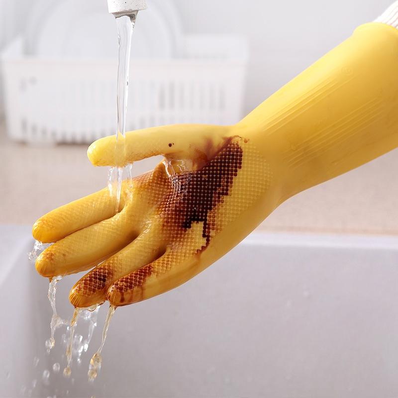 Thickened rubber oxford latex gloves - heavy duty, wear-resistant, waterproof, anti-slip, durable for work, household chores, and dishwashing