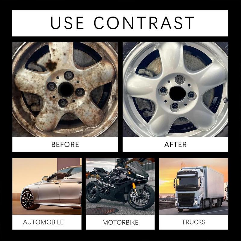 Car Rust Remover Spray - Instant Rust Dissolver & Converter for Auto Body Metal, Anti-Rust Protection, Restore Shine, Easy Application