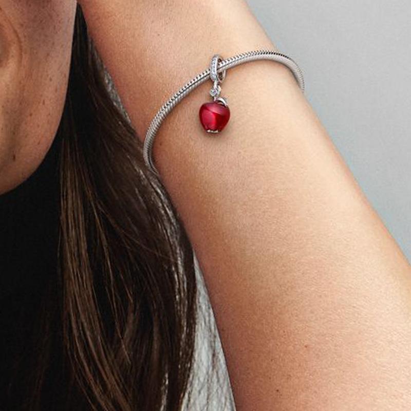 Pandora Murano Glass Red Apple Charm Women Charm 799534C01