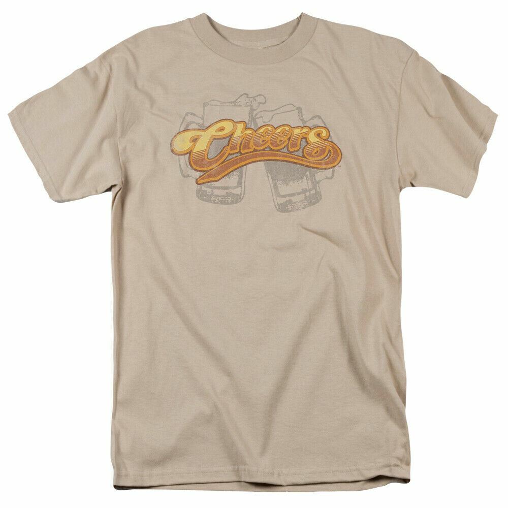 Cheers Beer Mugs T Shirt Mens Licensed Classic TV Merchandise Sand M