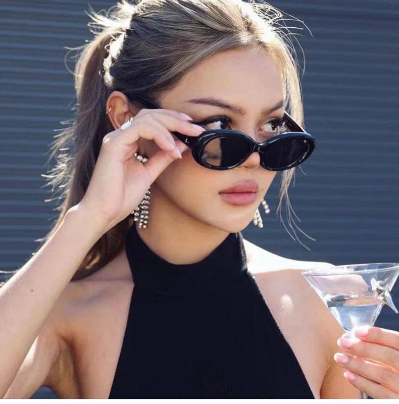 Owalne Okulary Przeciwsłoneczne Dla Mężczyzn Kobiet Moda Retro Design z Nitami Ryżowymi Odcienie Okulary Damskie Cukierkowy Kolor Gogle Wędkarskie Okulary Przeciwsłoneczne