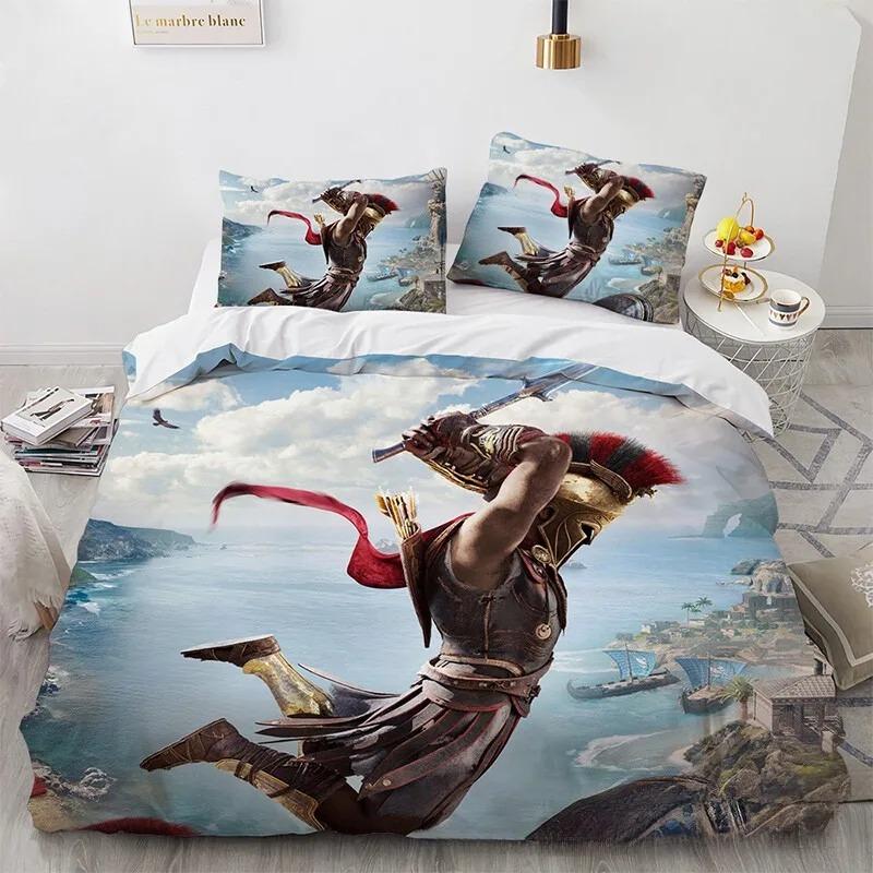 Game A-Assassin S C-Creed Art Bedding Set Gamer Duvet Cover Set Adult boys Bedroom Single Double King Size Comforter Boys