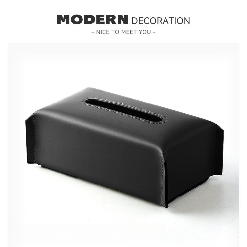 PU Leather Tissue Box Cover Square Shape Soft Rectangular Napkin Dispenser Rack Puppy Dog Design Napkin Dispenser Holder чёрный