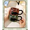 Cute Cat Stackable Ceramic Mug, Couple Coffee Cup for Home and Office, Creative Cat Drinking Cup Gift for Women