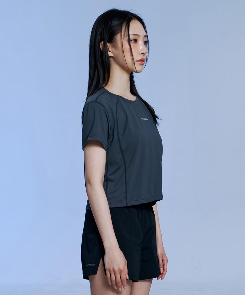OFFGRID W Coulier Askin Crop Short Sleeve T-Shirt - Charcoal