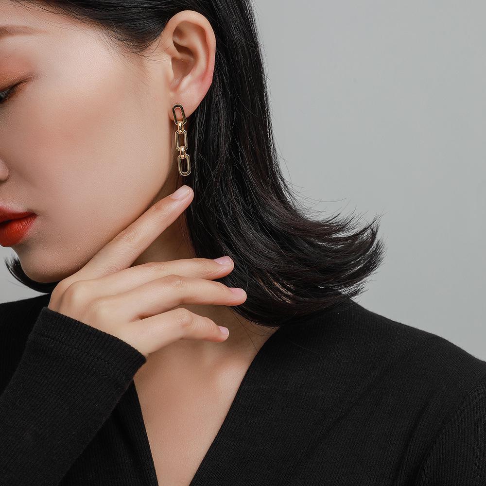 925 Sterling Silver Long Chain Earrings for Women - Niche Design, Simple Polished, Trendy 2021 Ear Jewelry