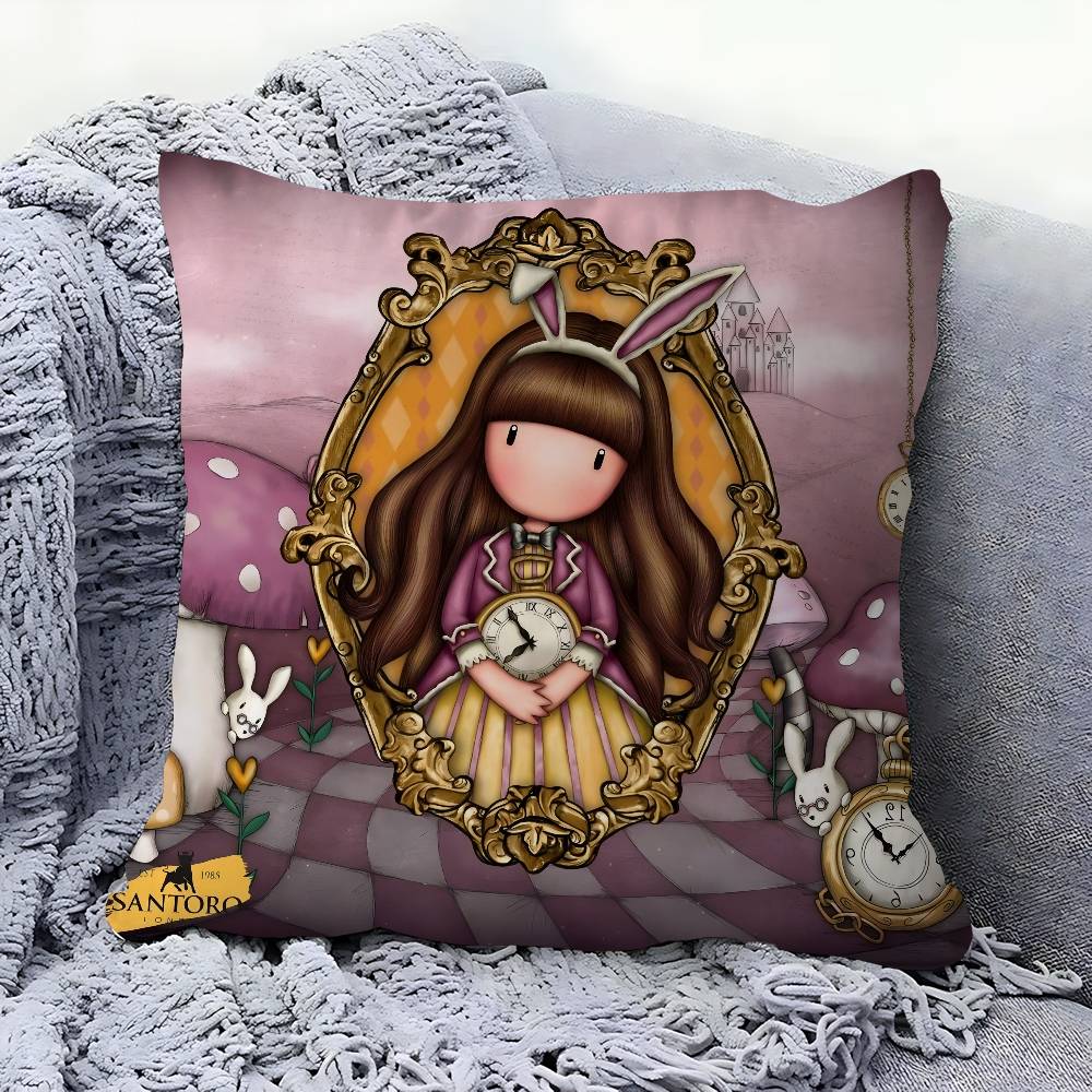 Cartoon CUTE Santoro Gorjuss Pillowcase Toon Gift Cushion Cover Bedroom Home Sofa Chair Seat Decor Pillow Case