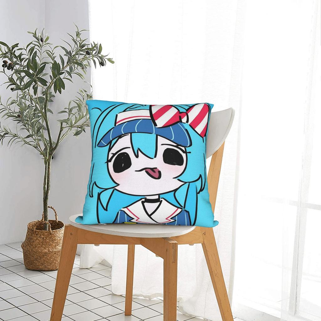 Virtual Singer Mesmerizer Kasane Teto Square Pillow Case Kawaii Cushion Cover Zippered Decorative Pillowcover for Sofa 40x40cm