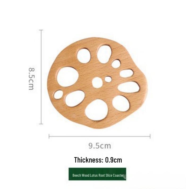 ZISIZ Beech Wood Lotus Slice Coasters