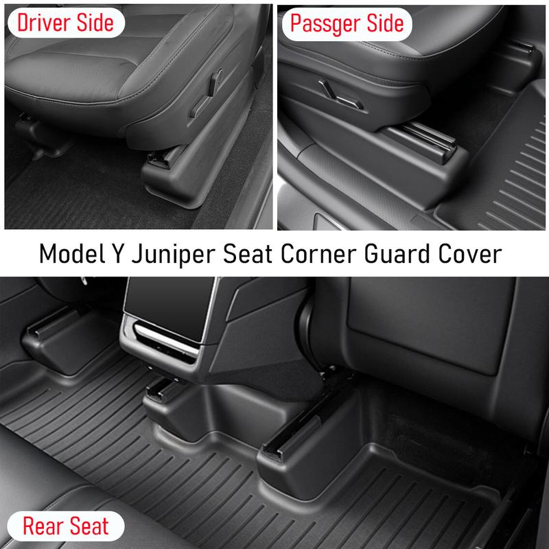 Underseat Protector Seat Track Cover for Tesla Model Y Juniper 2025 2026 Seat Slide Rail Pad Anti-Kick Corner Guards Accessories