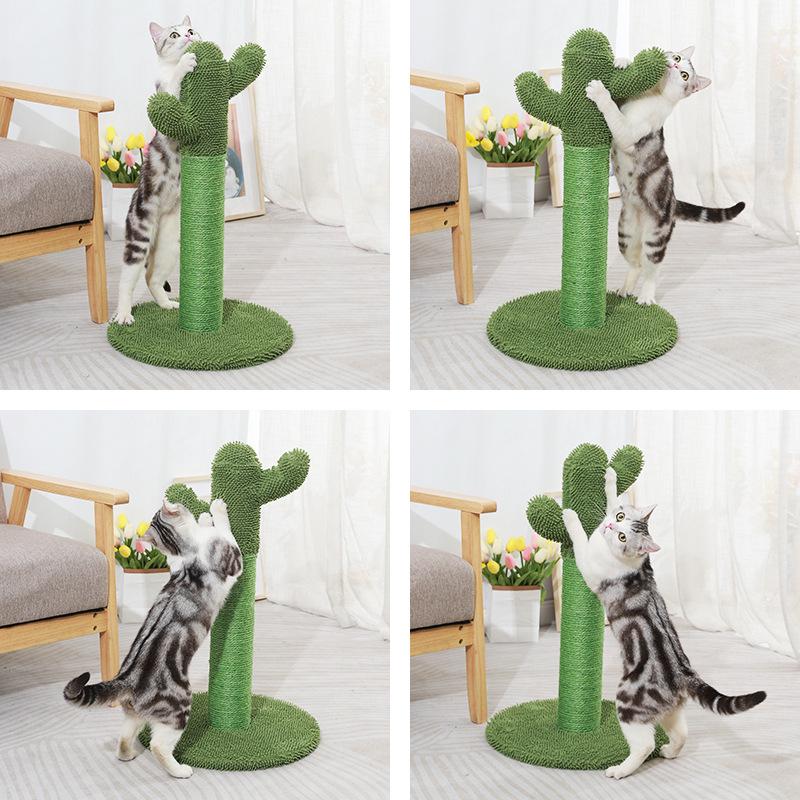 Cactus Cat Climbing Tree and Scratcher with Sisal Posts and Bed