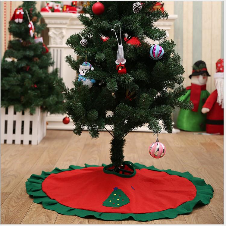 Christmas Non-woven Tree Skirt 90cm - Holiday Apron for Tree Decor