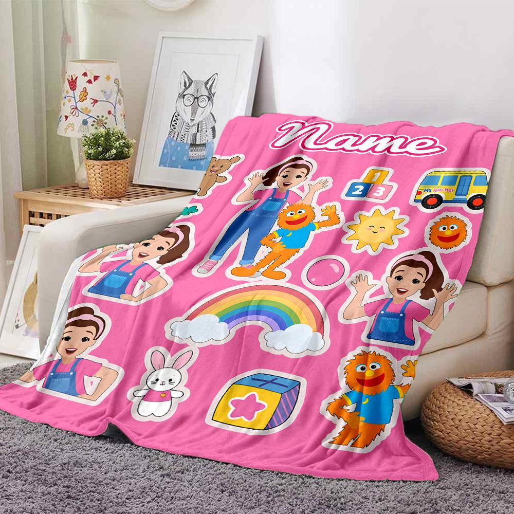 Customiz Name Personality Ms. Rachel Blanket Soft &Warm Sofa Office Bed Travel Lunch Break Blanket, Gift Suitable All Seasons