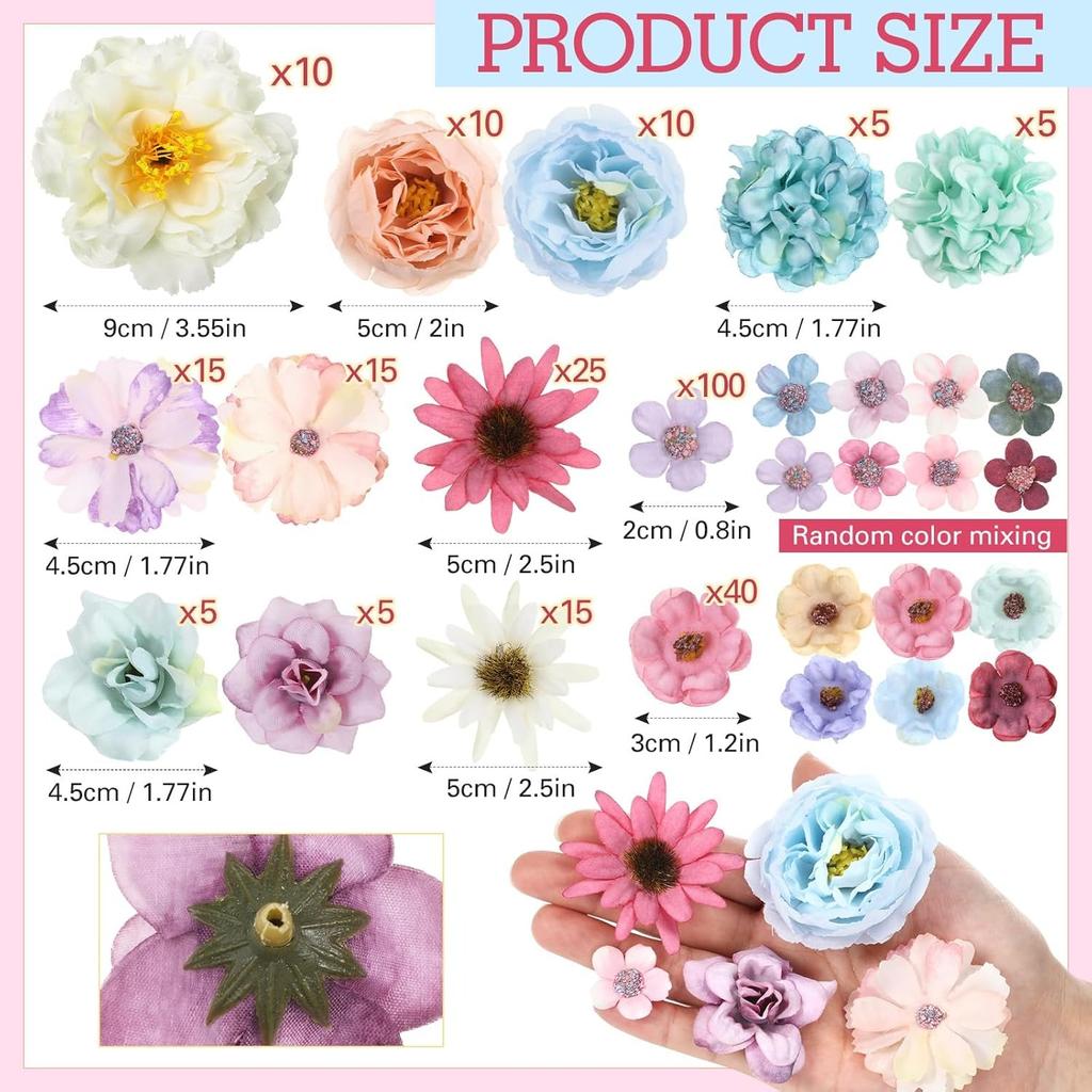 25Pcs/back Artificial Flowers Heads Silk Fake Flower for Valentine's Day DIY Gift Accessories Home Room Decor Wedding Decoration