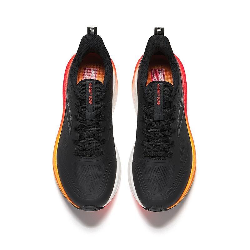 Anta Rocket 7 men leather anti-slip running shoes basic black/flame orange red 112545581-10