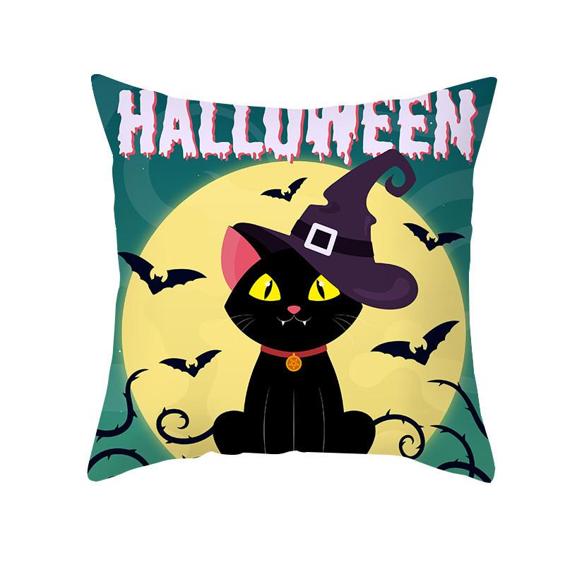 Cushion Cover 45x45 Horror Pumpkin Printed Halloween Decorative Sofa Cushions Pillowcases Polyester Home Decor Pillowcover