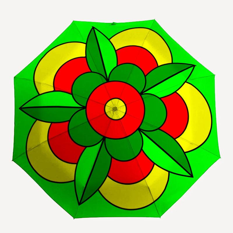 

1pc Floral Mandala Design Automatic Umbrella - 8-Rib Durable Frame, Portable Fashion Accessory & Holiday Gift yy251117138