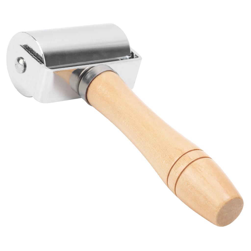 Läder Press Kantrulle DIY Läderhantverk Trähandtag Kantrullningsverktyg SilverM 60mm   2.36in