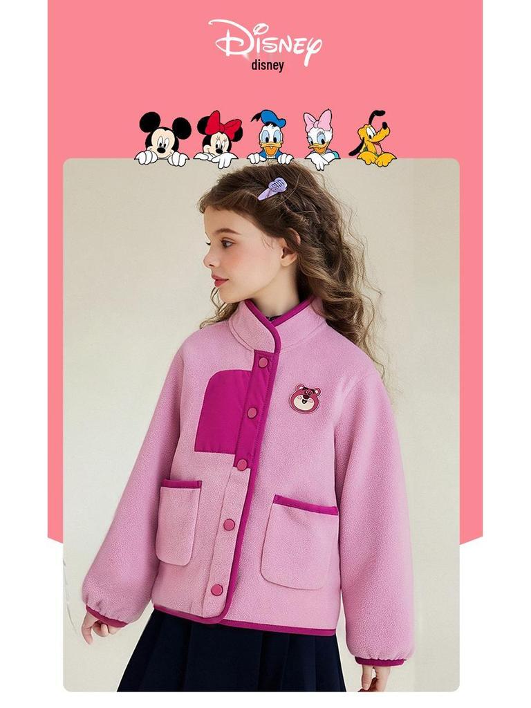 Disney Girls' Fleece Jacket - 2026 Spring Cold-Weather Top for Kids