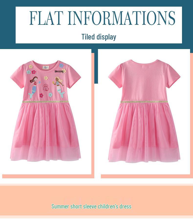 Sommer-Netz-Mädchen-Prinzessinnen-Kurzarmkleid