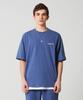 MOZMOZ Color Chip Embroidered Oversized Short Sleeve T-Shirt Blue