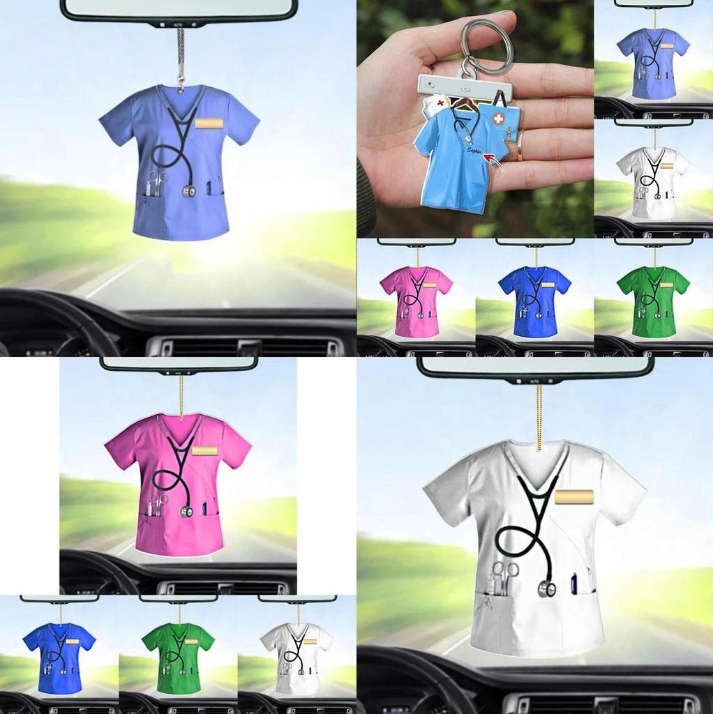 Whimsical Cartoon Nurse Uniform Acrylic Car Decor Hanging Accessory Perfect For Gifts