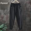 2024 Summer Women's Loose Cotton Linen Carrot Pants - Plus Size, Retro, Versatile Harem Style, Cropped Length.