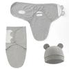 Baby Baumwoll-Swaddle-Decke 0-6 Monate Neugeborenes Anti-Schreck-Fotografie-Decke Wickeltuch Mützen-Set Anti-Strampeln Steppdecke Neugeborenen Geschenke