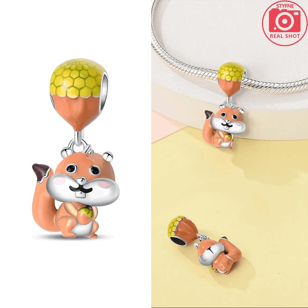 Autumn Harvest Series Squirrel Maple Leaf Pumpkin Copper Charms Pendants Fitoriginal Bracelets Diy Jewelry