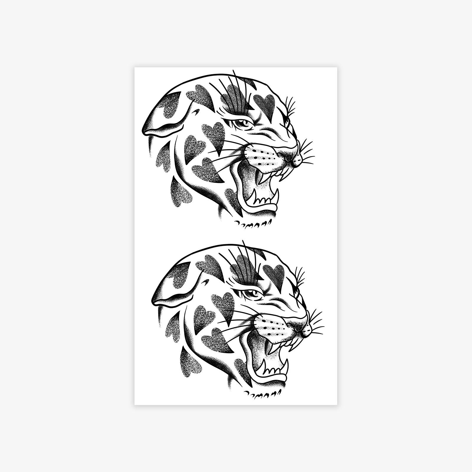 Domineering Roar Love Leopard Head Tattoo Sticker Waterproof Lasting Personality Wind Men S Tattoo Sticker 9*15