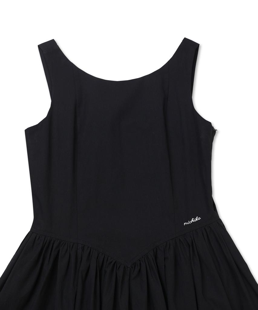 Michikoleondeonkosino Hem String Layered Dress Black