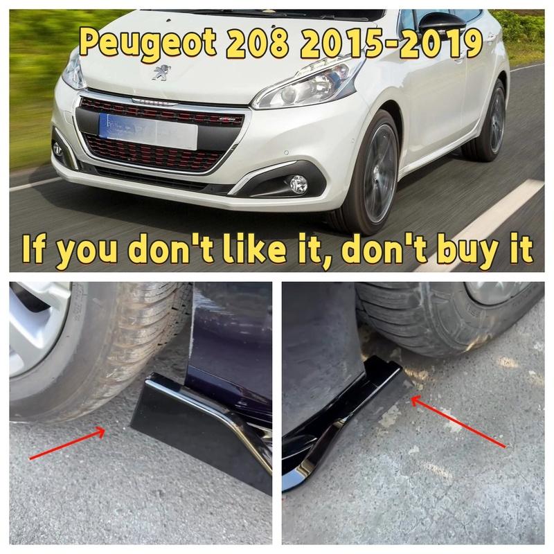 Front Bumper Spoiler Lip Splitter Diffuser for Peugeot 208 GTI PureTech THP BlueHDi VTi HDi 2012-2018 Body Aero Kit Tuning Gloss