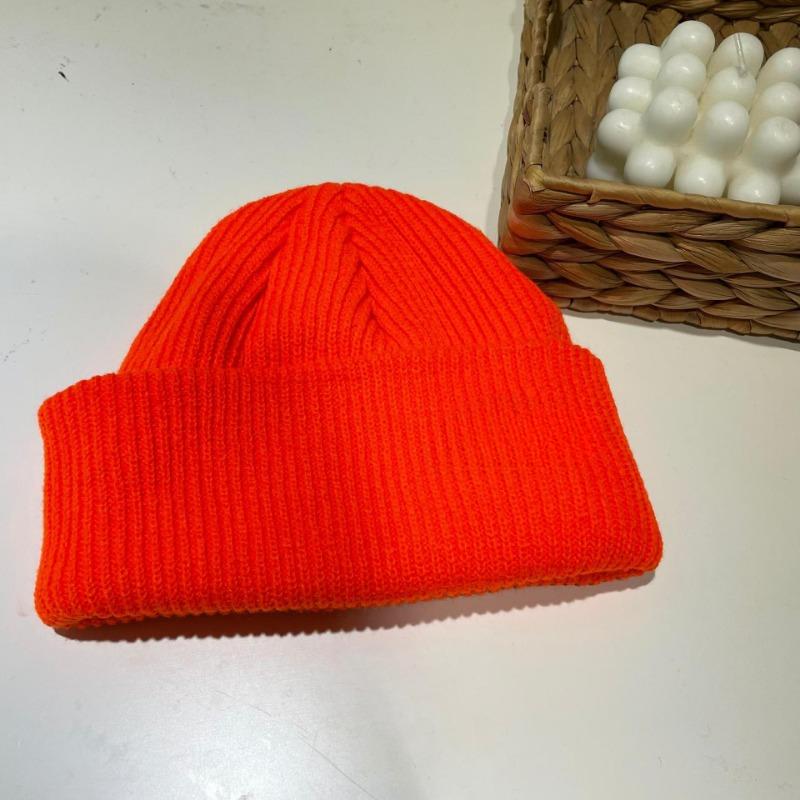 Autumn and Winter Pure Color Knitted Women's Warm Woolen Hat