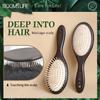 BOOMSLIFE Personalized  Wood Hair Brush Women Massage Detangling Cushion Prevent Hair Loss Scalp Brush Hair Comb Barber Tool