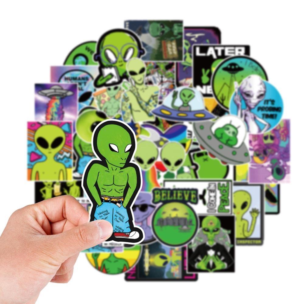 10/50PCS Extraterrestrial Being Stickers Cartoon Graffiti Stickers Water Bottle Laptop Phone Bicycle Luggage Case Skateboard Children Adult Sticker