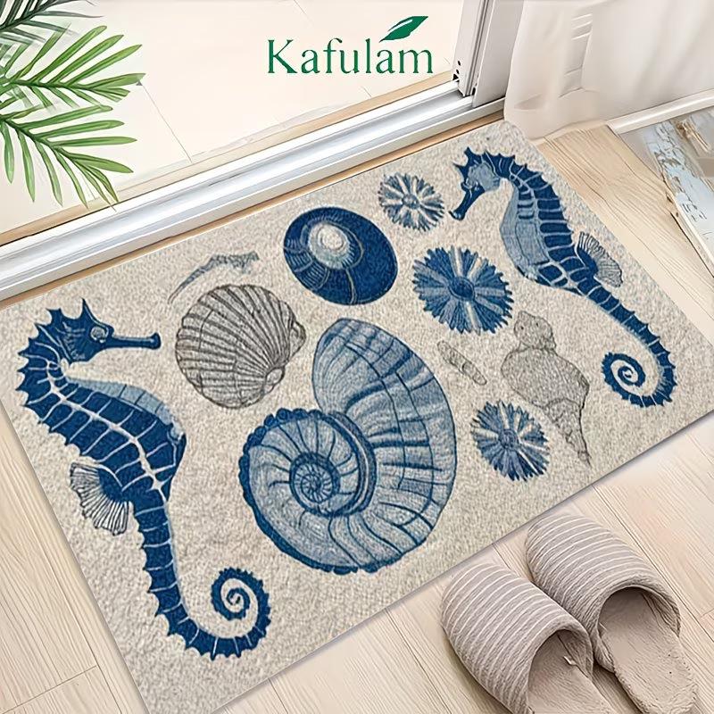 American Style Quick-Dry Ocean Diatom Mud Bath Mat, Absorbent and Dustproof for Bathroom & Entryway Use