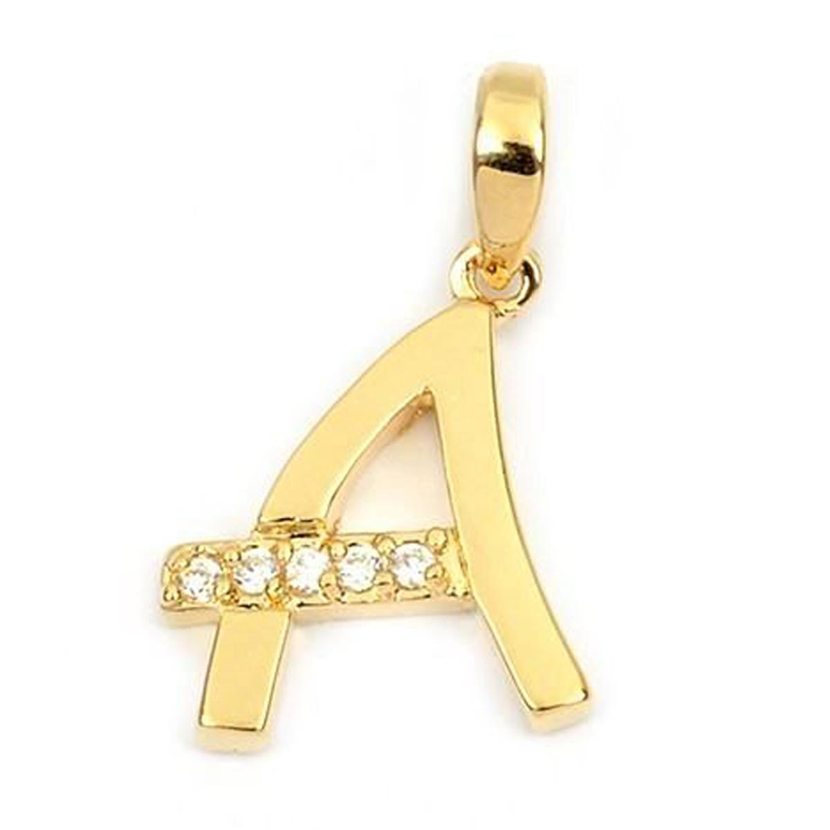 

Les Trésors De Lily [M9489] - Позолоченный кулон Буква A из белого золота - 21x10 мм