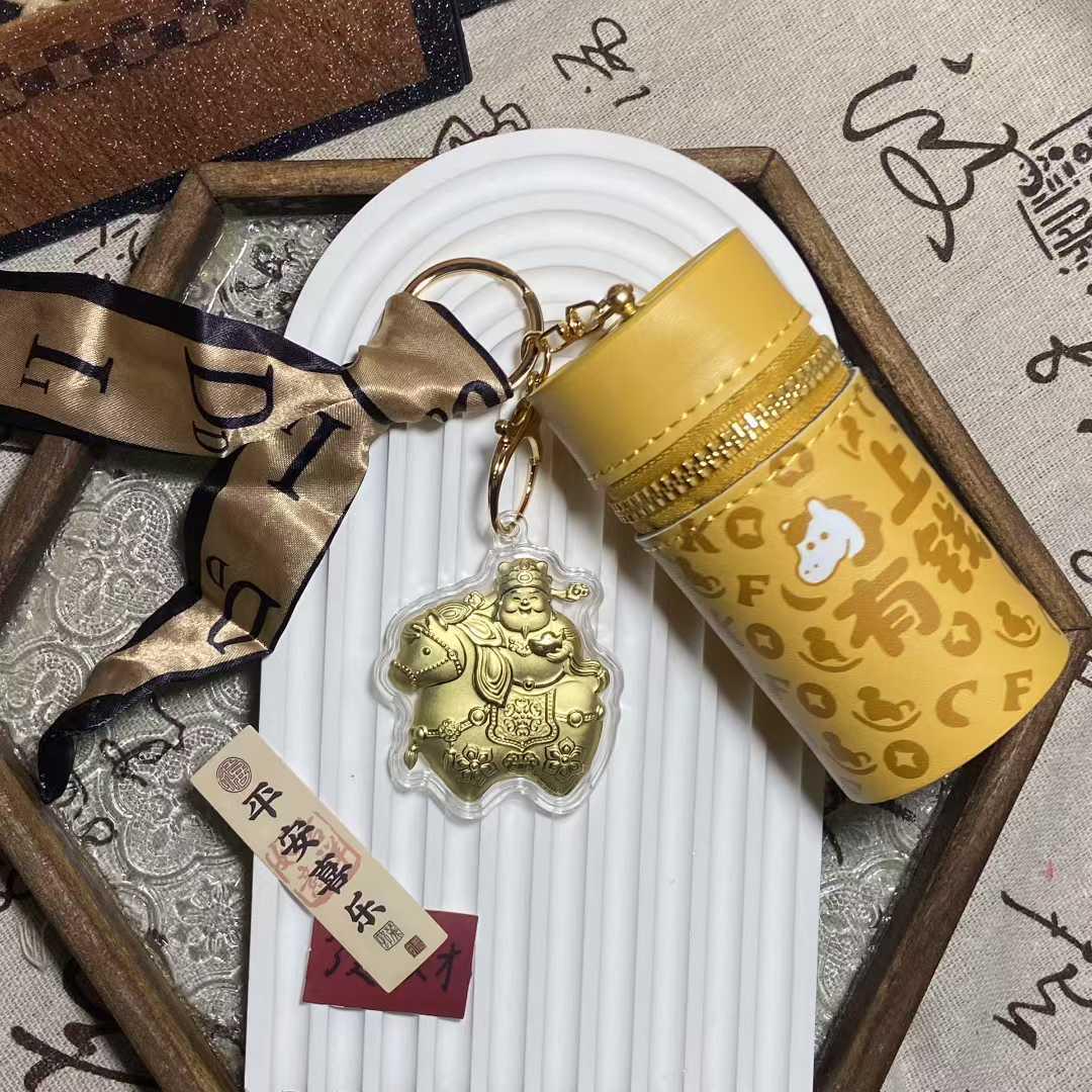 Golden Horse Pendant Keychain: Real Gold Valentine s Day & Year of the Horse Charm Gift